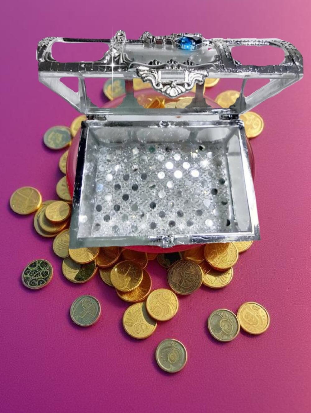 Tiny Treasure Chest Jeweled Trinket Box